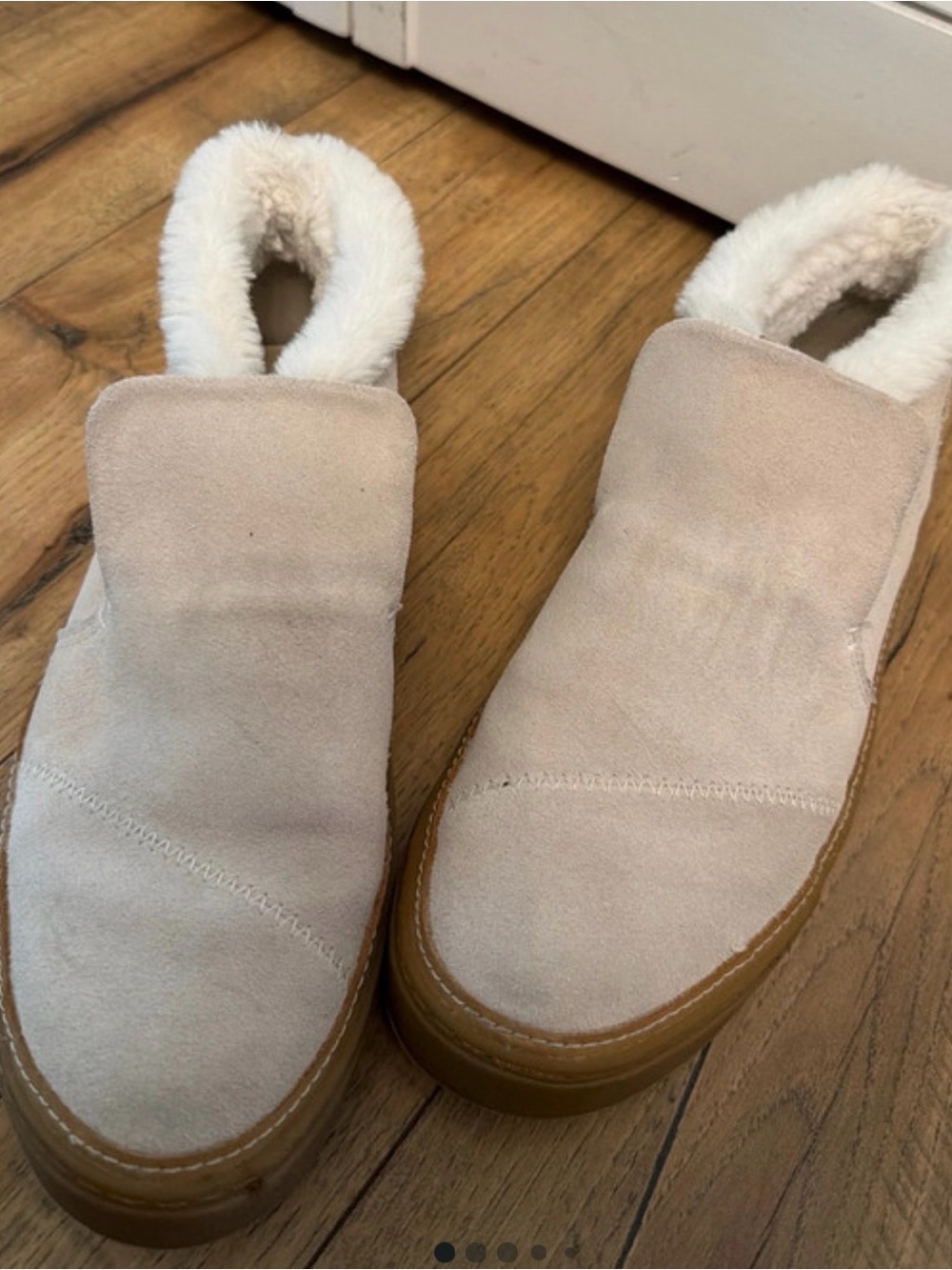 TOMS Paxton Suede Faux Fur Lined Slip On Sneaker Booties Tan Size 6